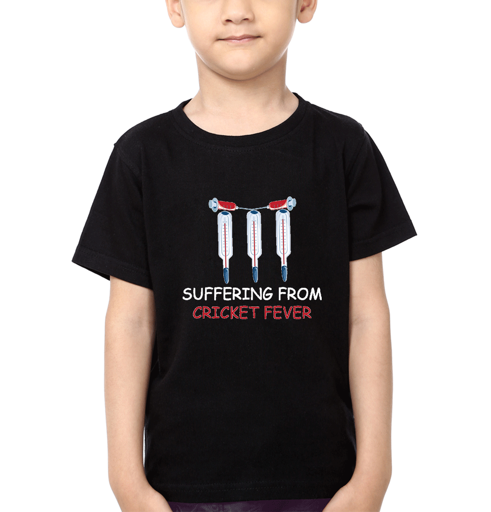 Cricket Fever Half Sleeves T-Shirt for Boys and Kids-FunkyTeesClub
