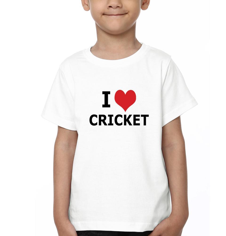 I Love Cricket Half Sleeves T-Shirt for Boys and Kids-FunkyTeesClub