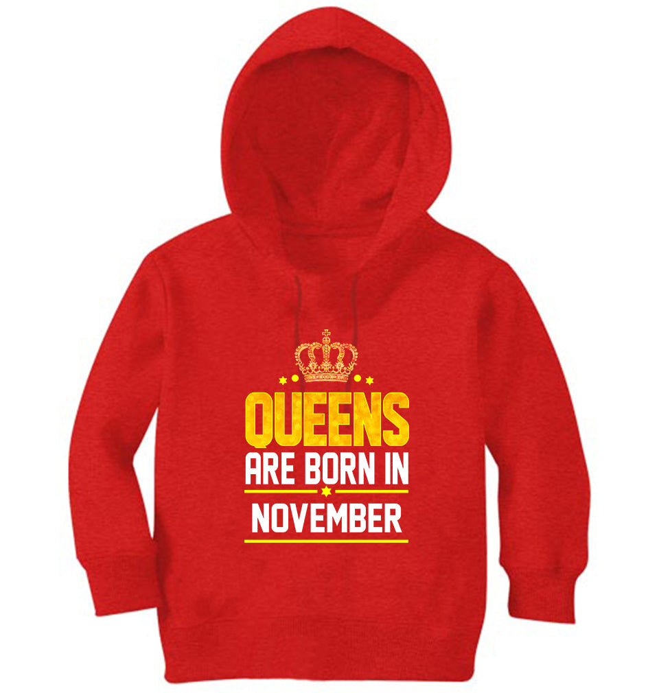 Queens Are Born In november Girl Hoodies-FunkyTeesClub