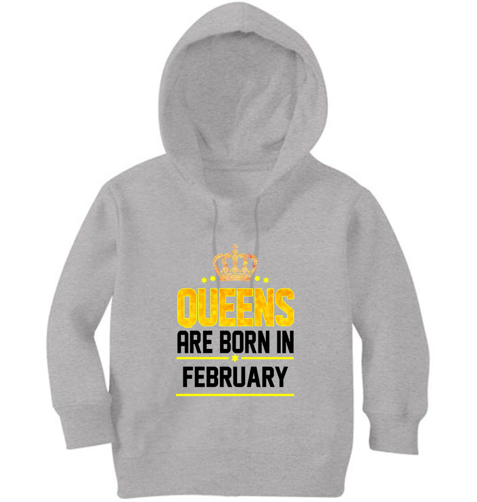 Queens Are Born In February Girl Hoodies-FunkyTeesClub