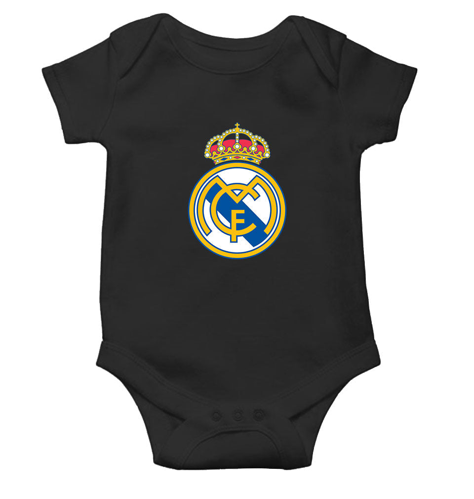 Real Madrid Black Rompers for Baby Boy - FunkyTeesClub