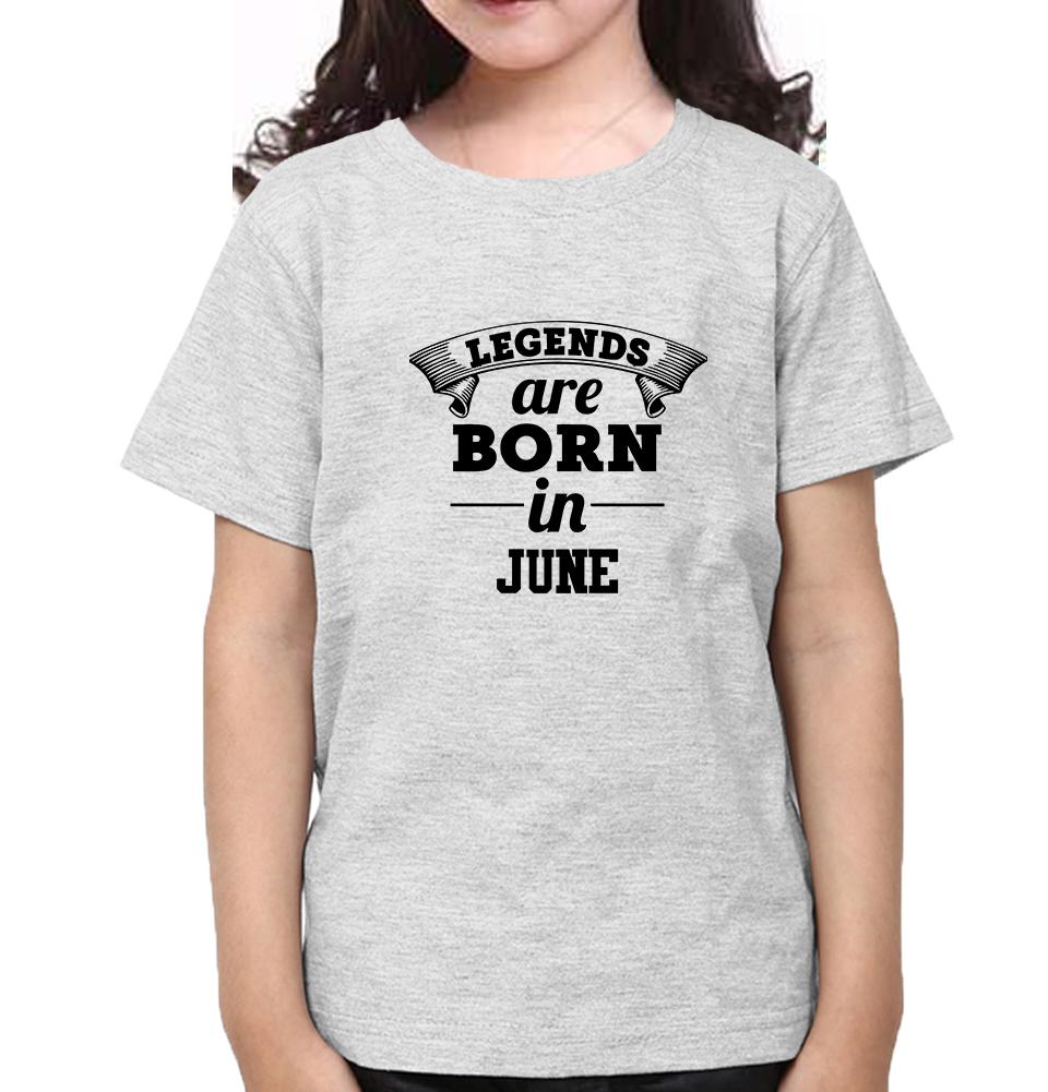 Legends are Born in June Half Sleeves T-Shirt For Girls -FunkyTeesClub