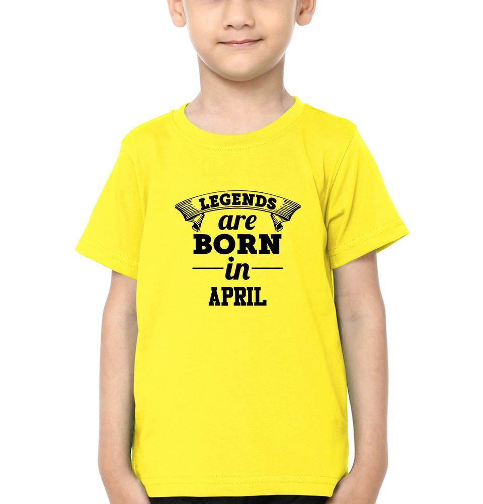 Legends are Born in April Half Sleeves T-Shirt for Boy-FunkyTeesClub