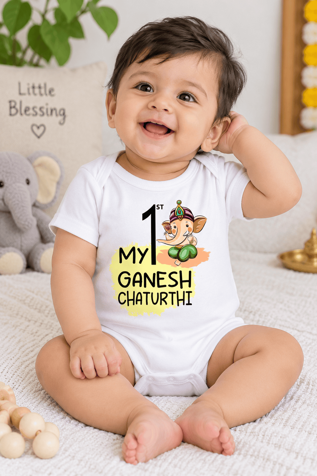 1st Ganesh Chaturthi romper
