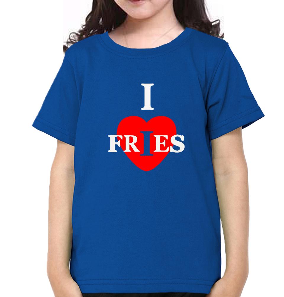 I Love Fries Half Sleeves T-Shirt For Girls -FunkyTeesClub