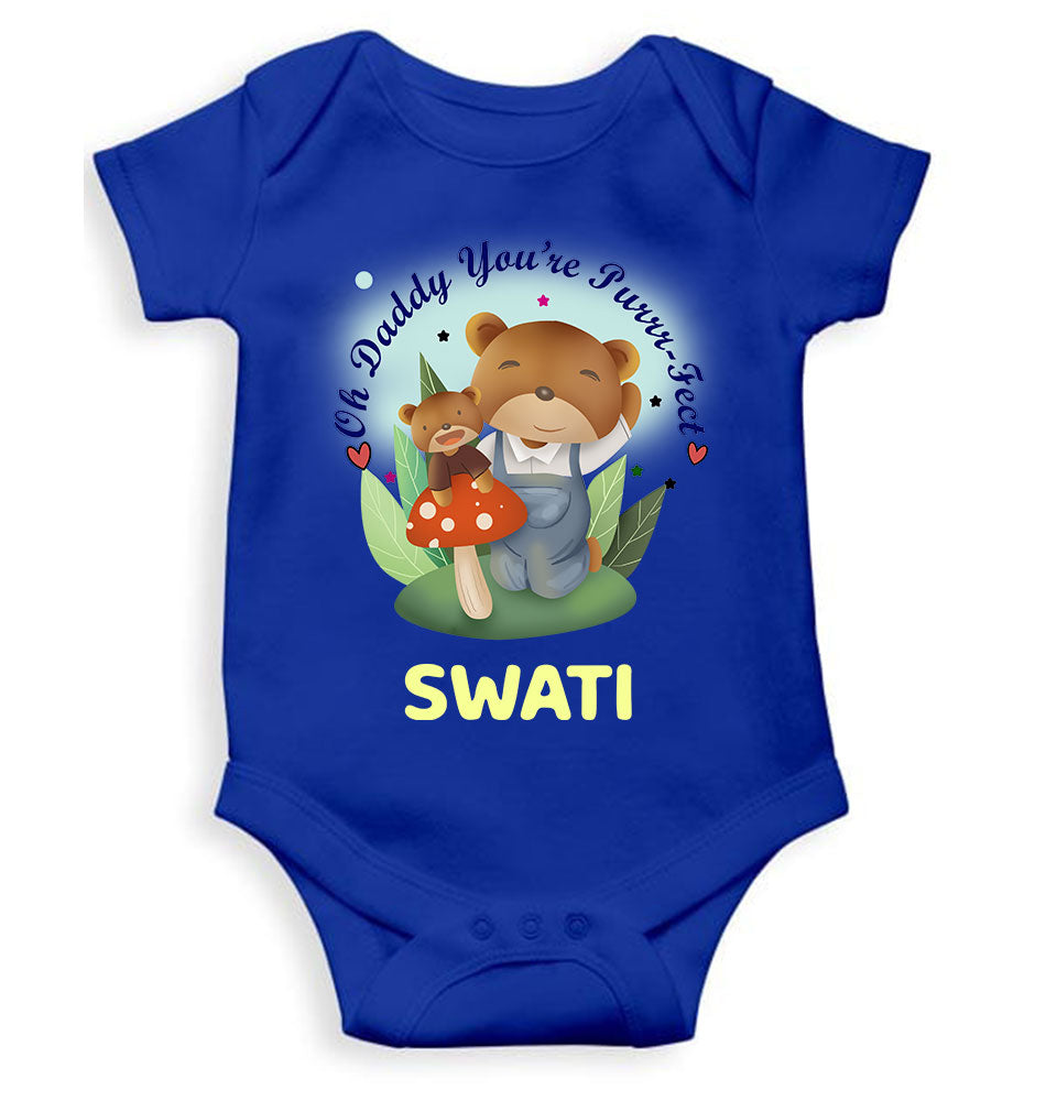 Custom Name Ohh Daddy You Are Purr Fect Fathers Day Rompers for Baby Girl- FunkyTeesClub