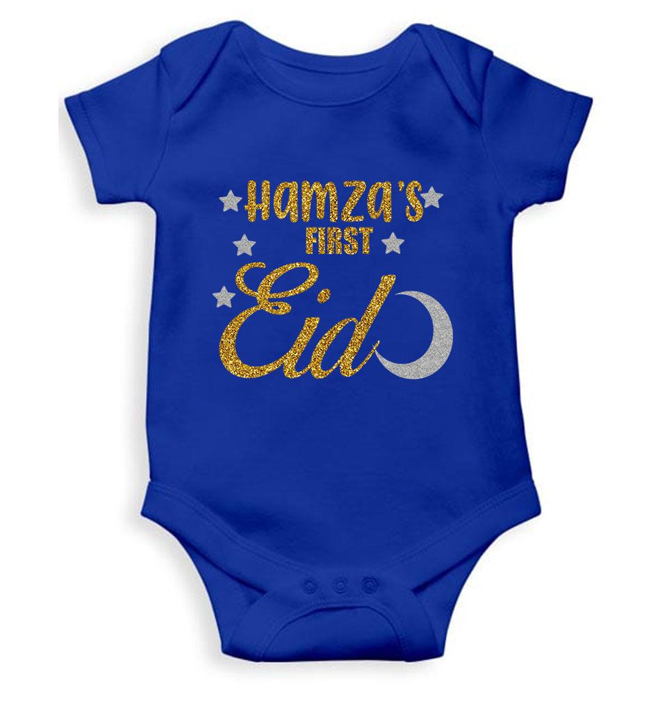 1st Eid Custom Name Rompers for Baby Boy- FunkyTeesClub