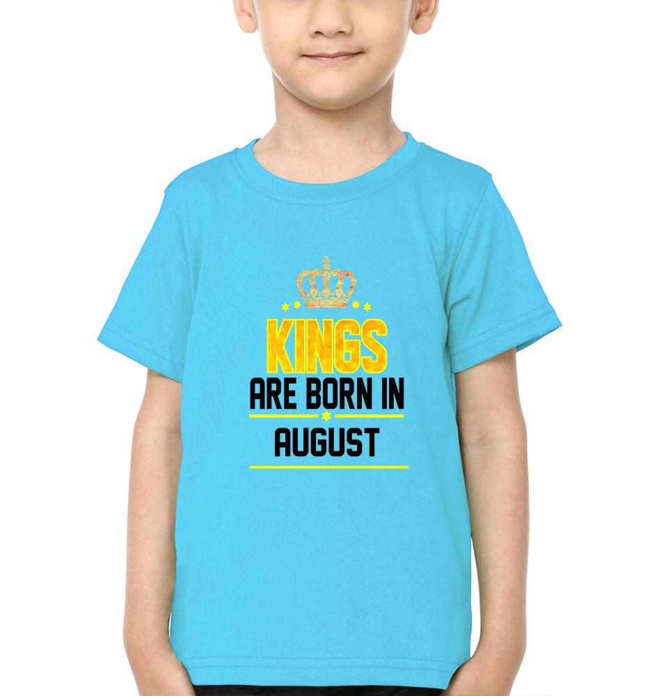 Kings Are Born In August Half Sleeves T-Shirt for Boy-FunkyTeesClub