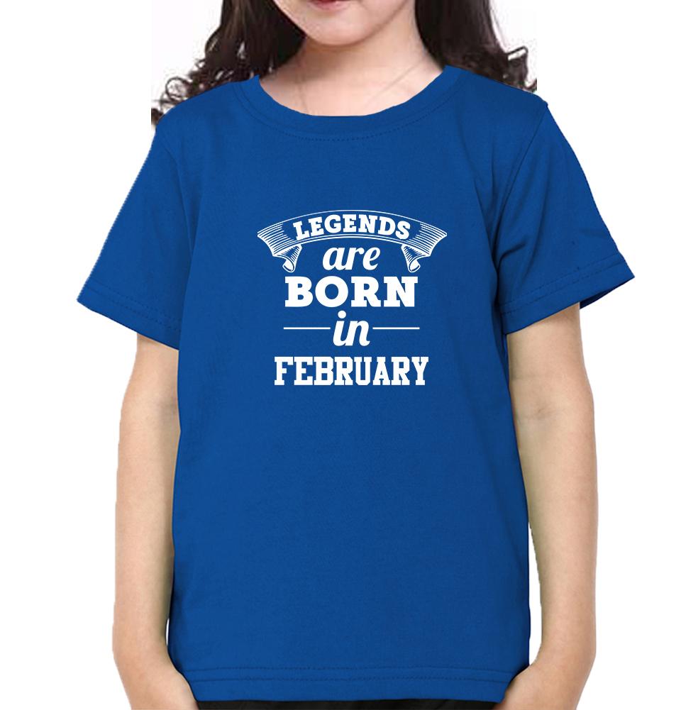 Legends are Born in February Half Sleeves T-Shirt For Girls -FunkyTeesClub