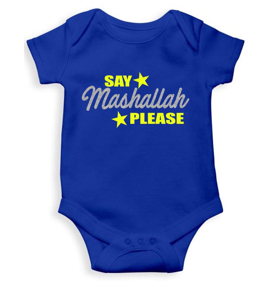 Say Mashallah Please Eid Rompers for Baby Boy- FunkyTeesClub