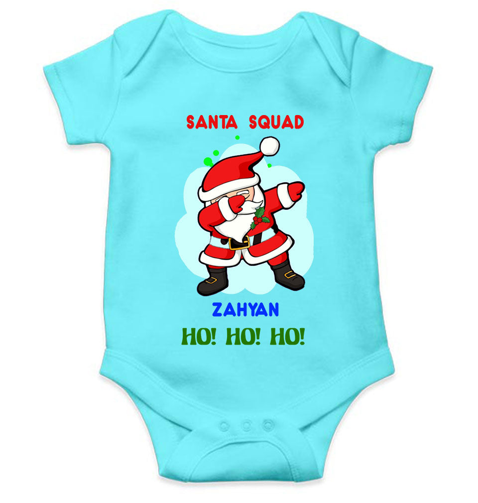 Customized Name Santa Squad Ho Ho Ho Christmas Rompers for Baby Boy- FunkyTeesClub