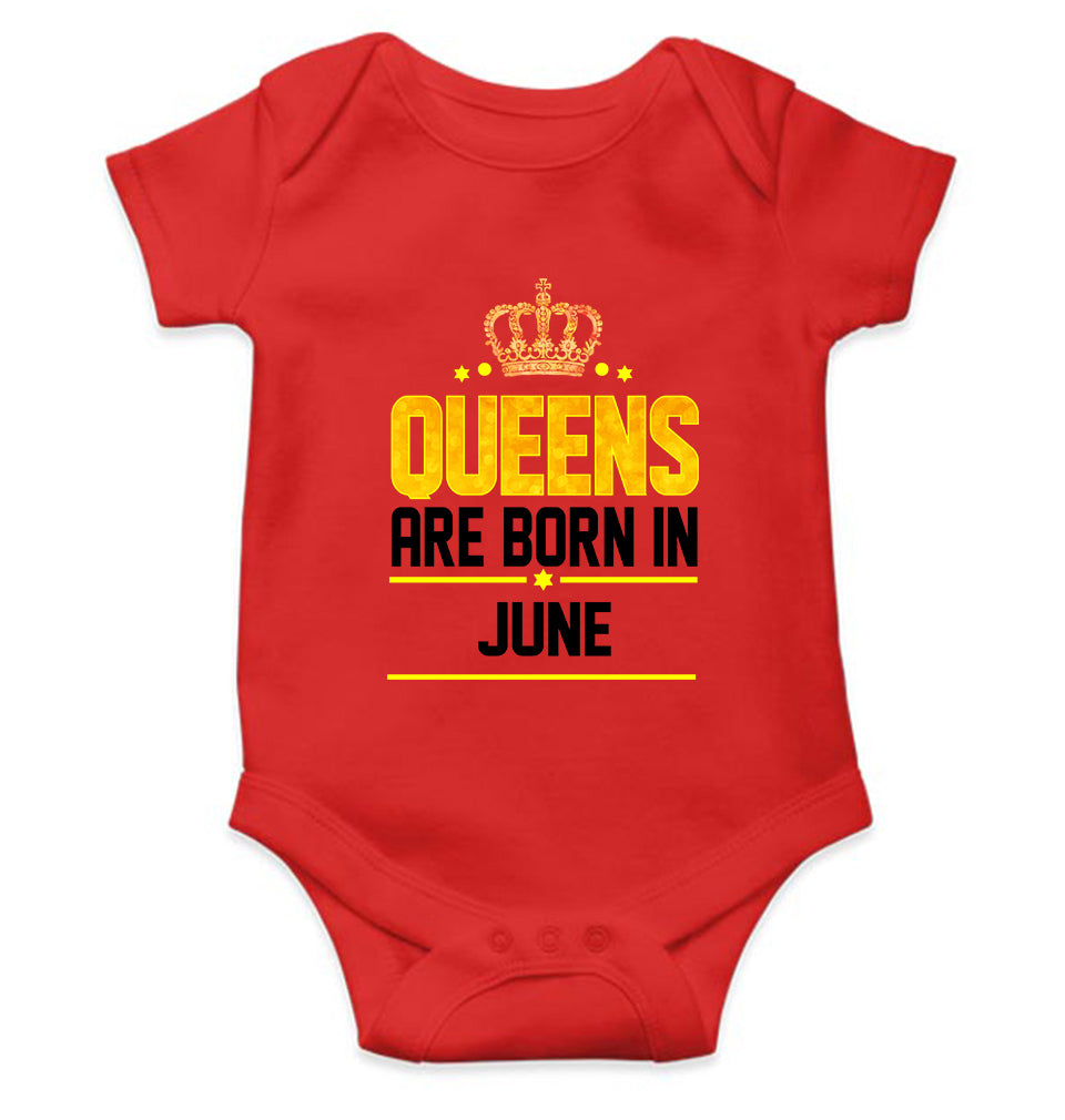 Queens Are Born In June Rompers for Baby Girl- FunkyTeesClub