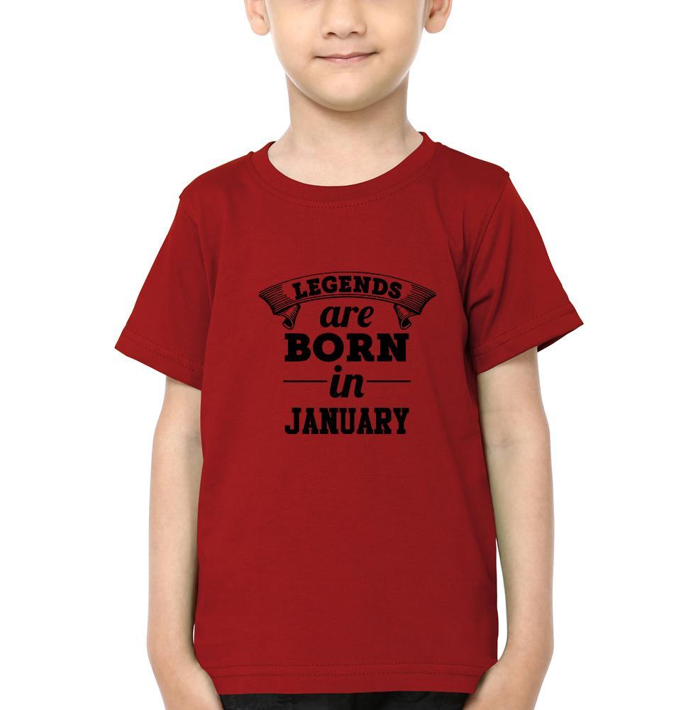 Legends are Born in January Half Sleeves T-Shirt for Boy-FunkyTeesClub