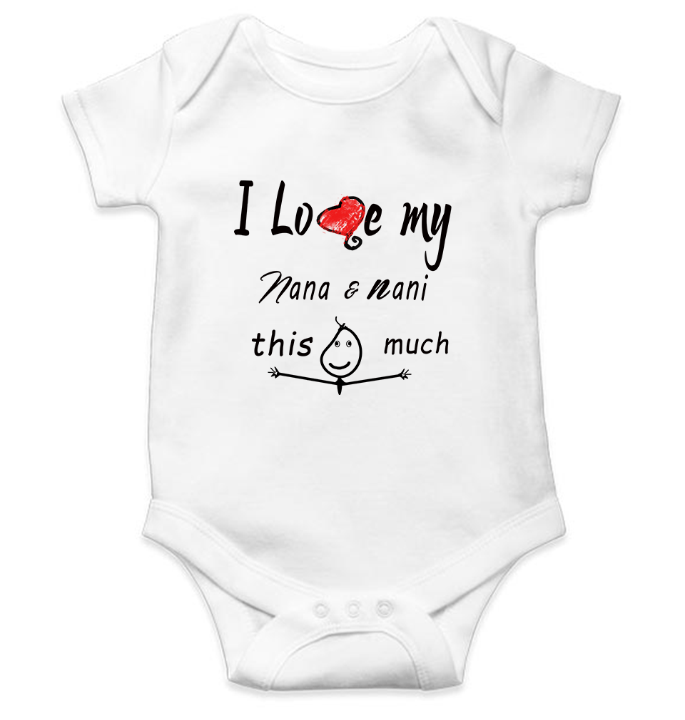 I Love My Nana Nani Rompers for Baby Boy- FunkyTeesClub