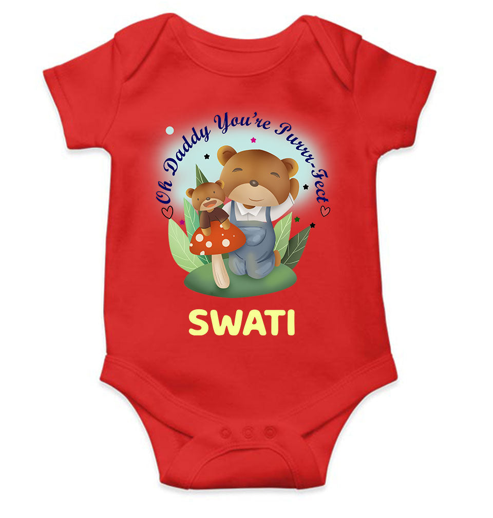 Custom Name Ohh Daddy You Are Purr Fect Fathers Day Rompers for Baby Girl- FunkyTeesClub