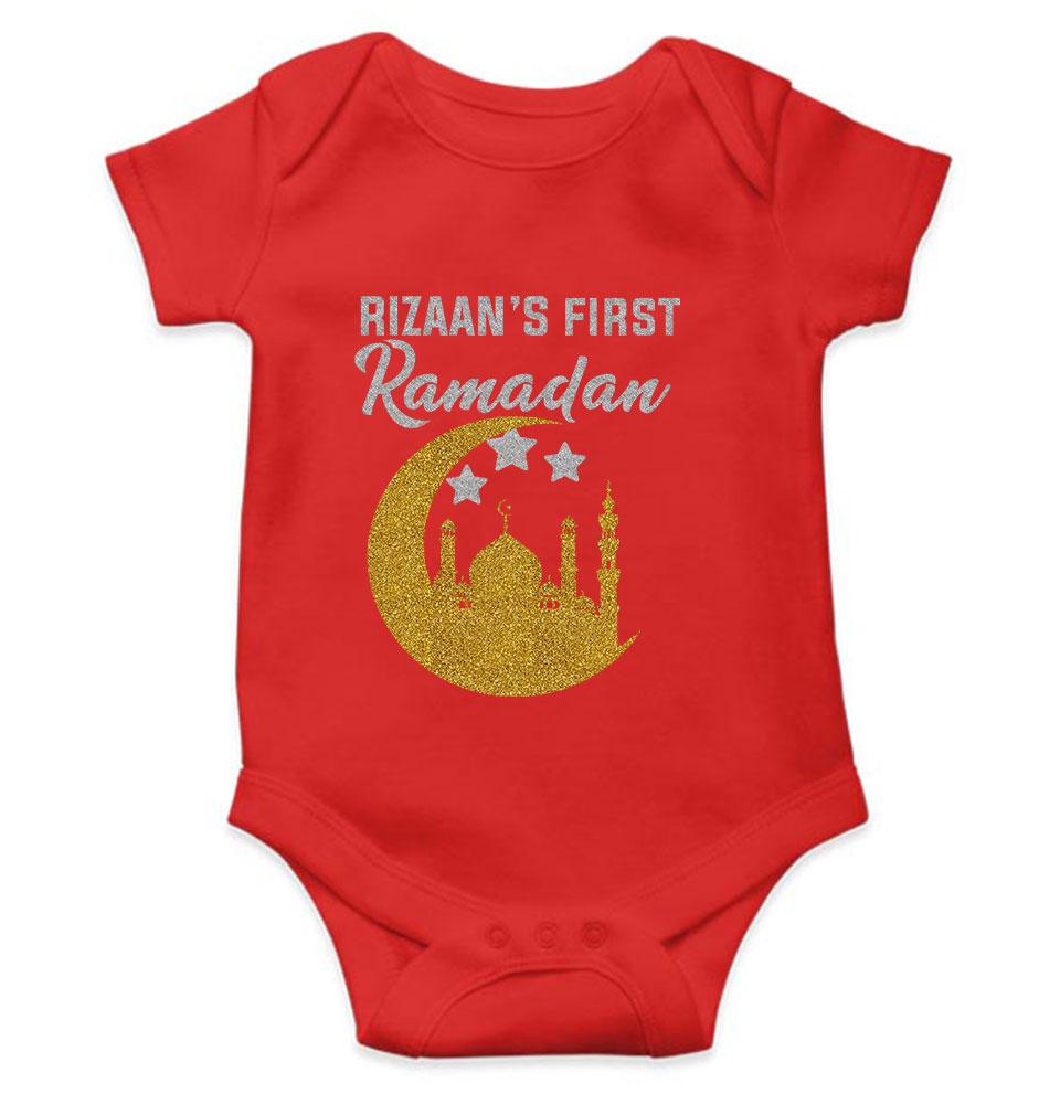 First Ramadan Custom Name Eid Rompers for Baby Boy- FunkyTeesClub
