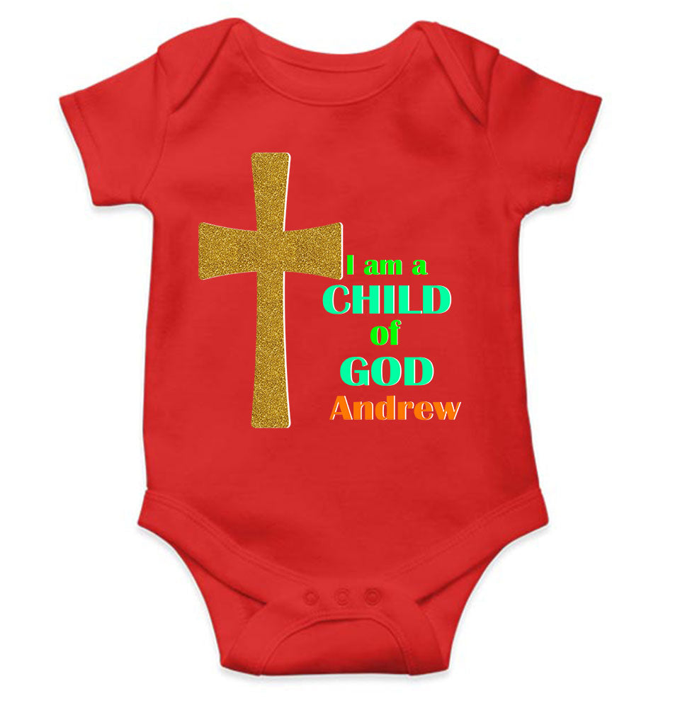 Custom Name Child Of God Baptism Christening Day Rompers for Baby Boy- FunkyTeesClub