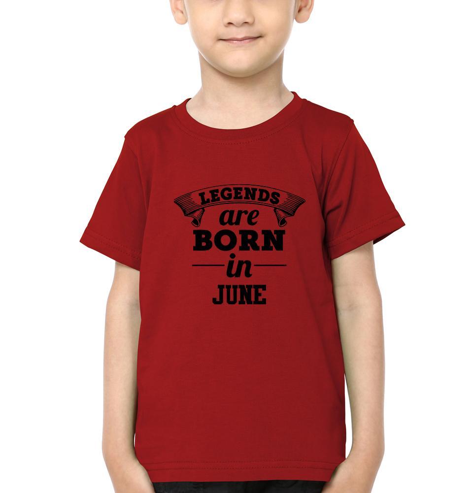 Legends are Born in June Half Sleeves T-Shirt for Boy-FunkyTeesClub