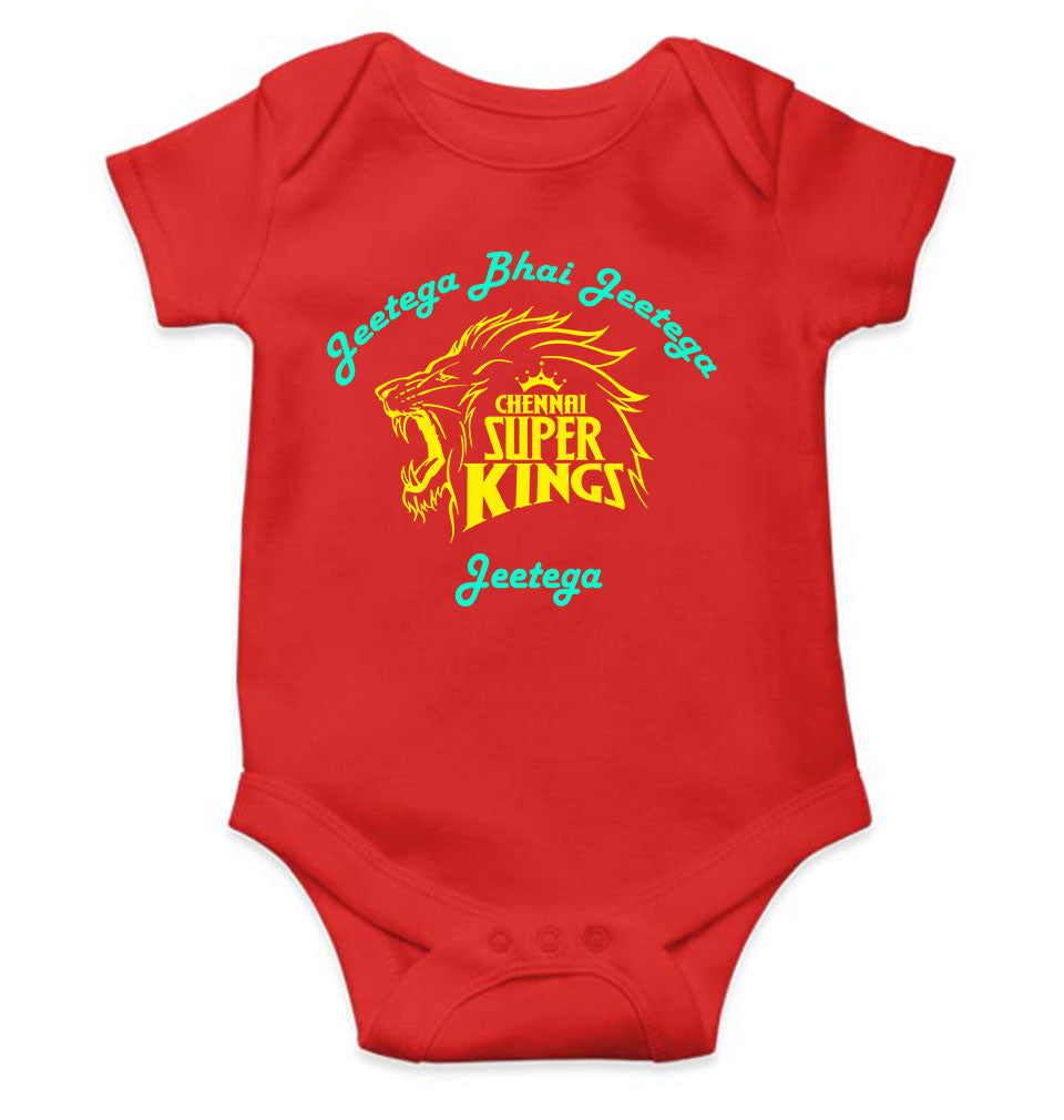 IPL Chennai Super Kings Jeetega Bhai Jeetega CSK Jeetega Rompers for Baby Girl- FunkyTeesClub