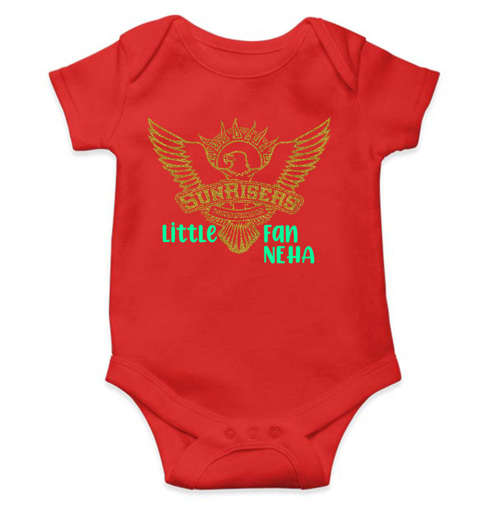 Custom Name IPL SRH Sunrisers Little Fan Rompers for Baby Girl- FunkyTeesClub