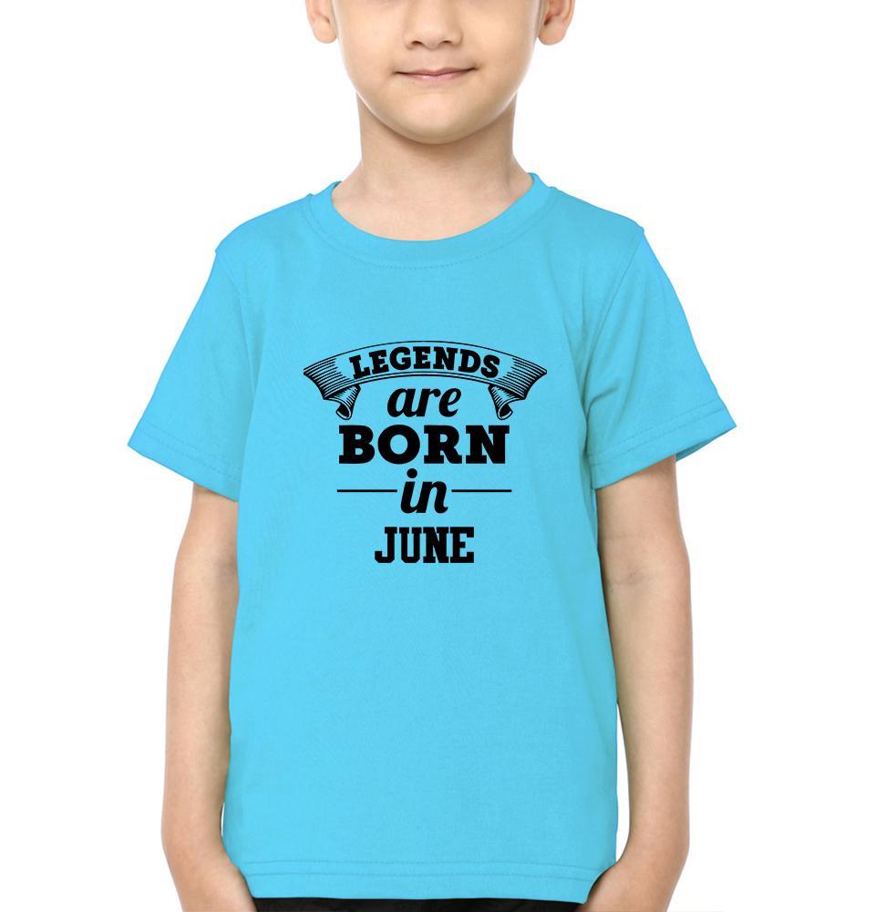 Legends are Born in June Half Sleeves T-Shirt for Boy-FunkyTeesClub
