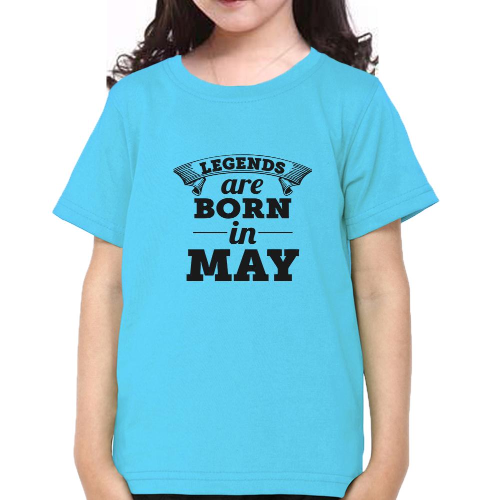 Legends are Born in May Half Sleeves T-Shirt For Girls -FunkyTeesClub