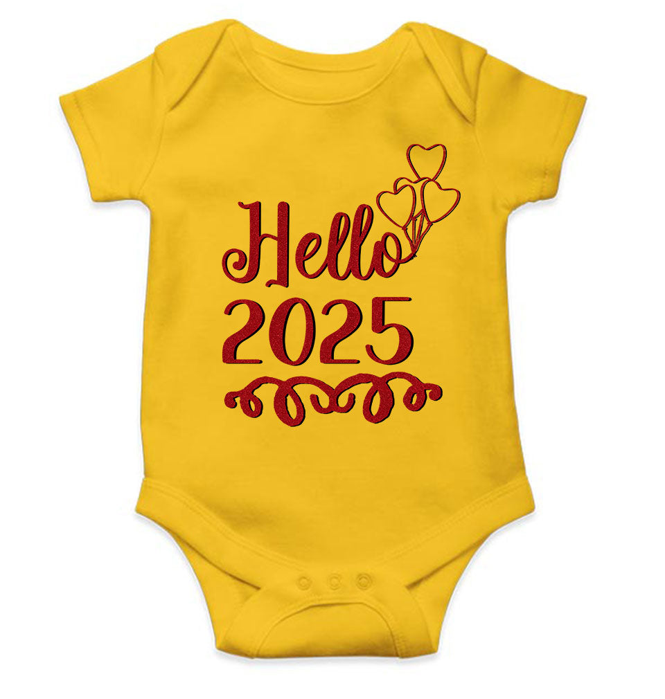Hello 2025 New Year Rompers for Baby Girl- FunkyTeesClub