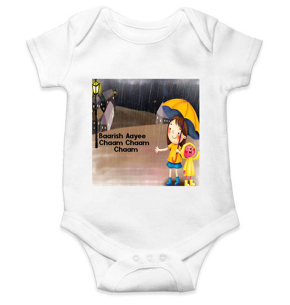 Barish Aayi Cham Cham Poem Rompers for Baby Boy- FunkyTeesClub