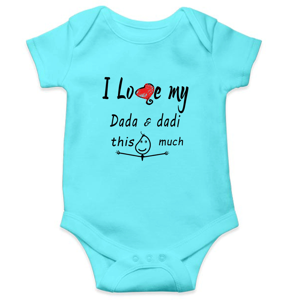 I Love Dada Dadi Rompers for Baby Boy- FunkyTeesClub