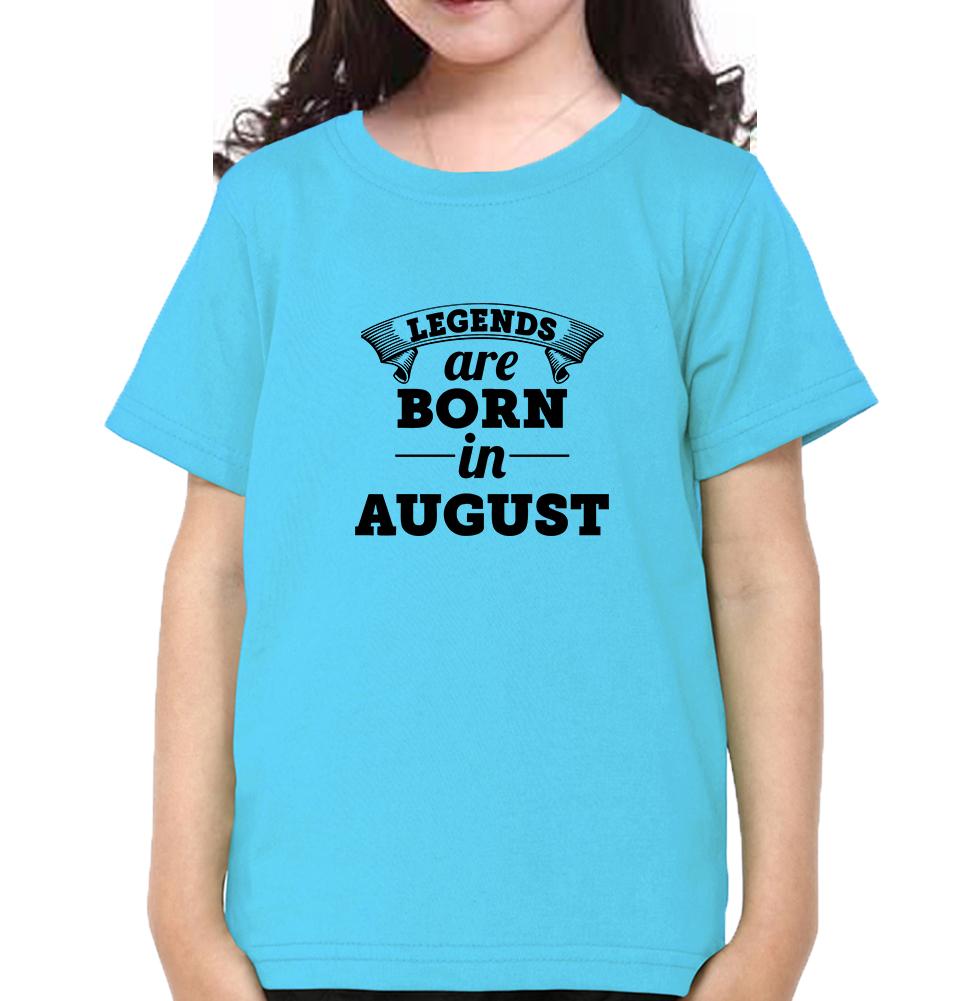 Legends are Born in August Half Sleeves T-Shirt For Girls -FunkyTeesClub