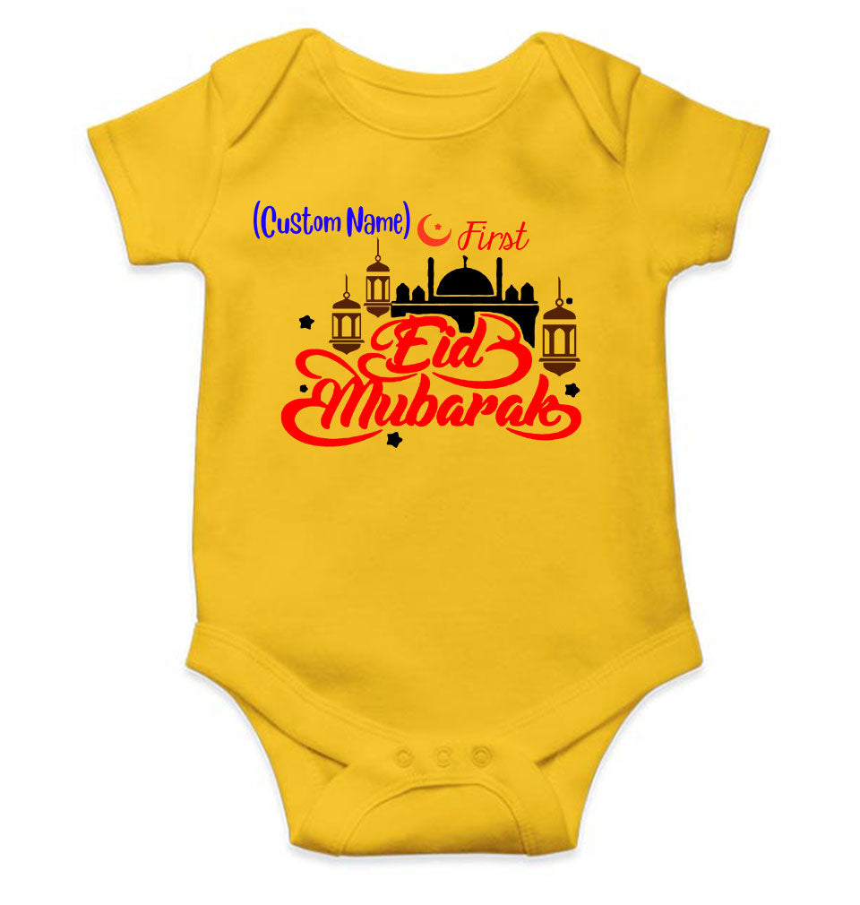 Customize Name First Eid Rompers for Baby Girl- FunkyTeesClub