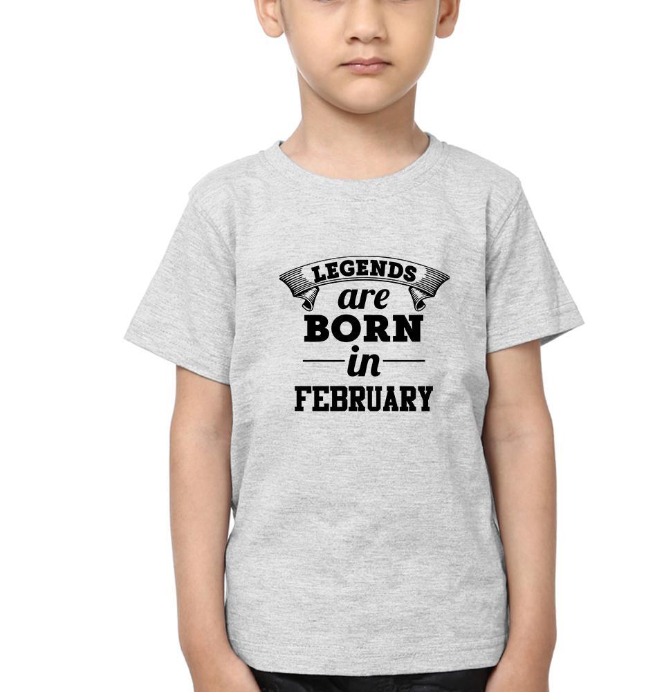 Legends are Born in February Half Sleeves T-Shirt for Boy-FunkyTeesClub
