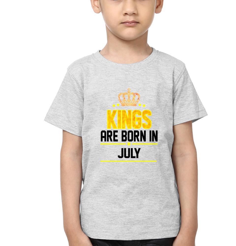 Kings Are Born In July Half Sleeves T-Shirt for Boy-FunkyTeesClub