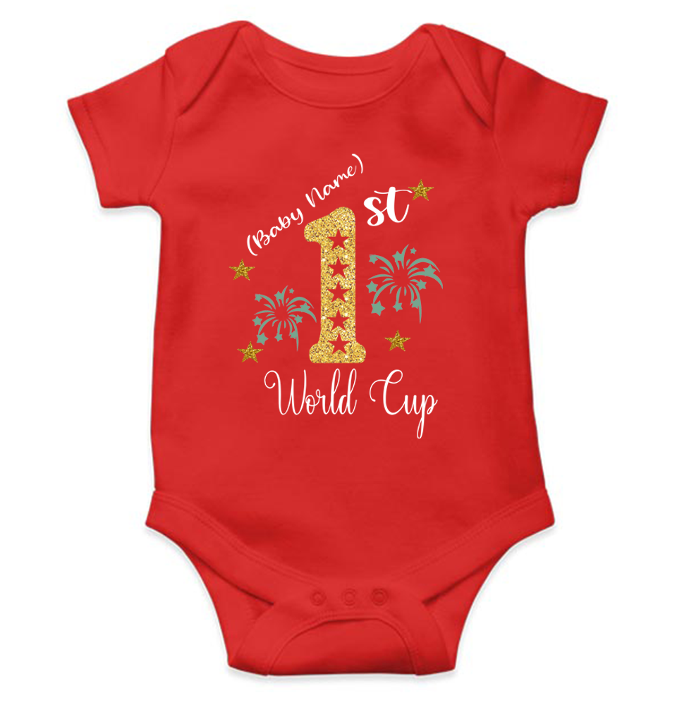 1st World Cup Custom Name Rompers for Baby Girl- FunkyTeesClub