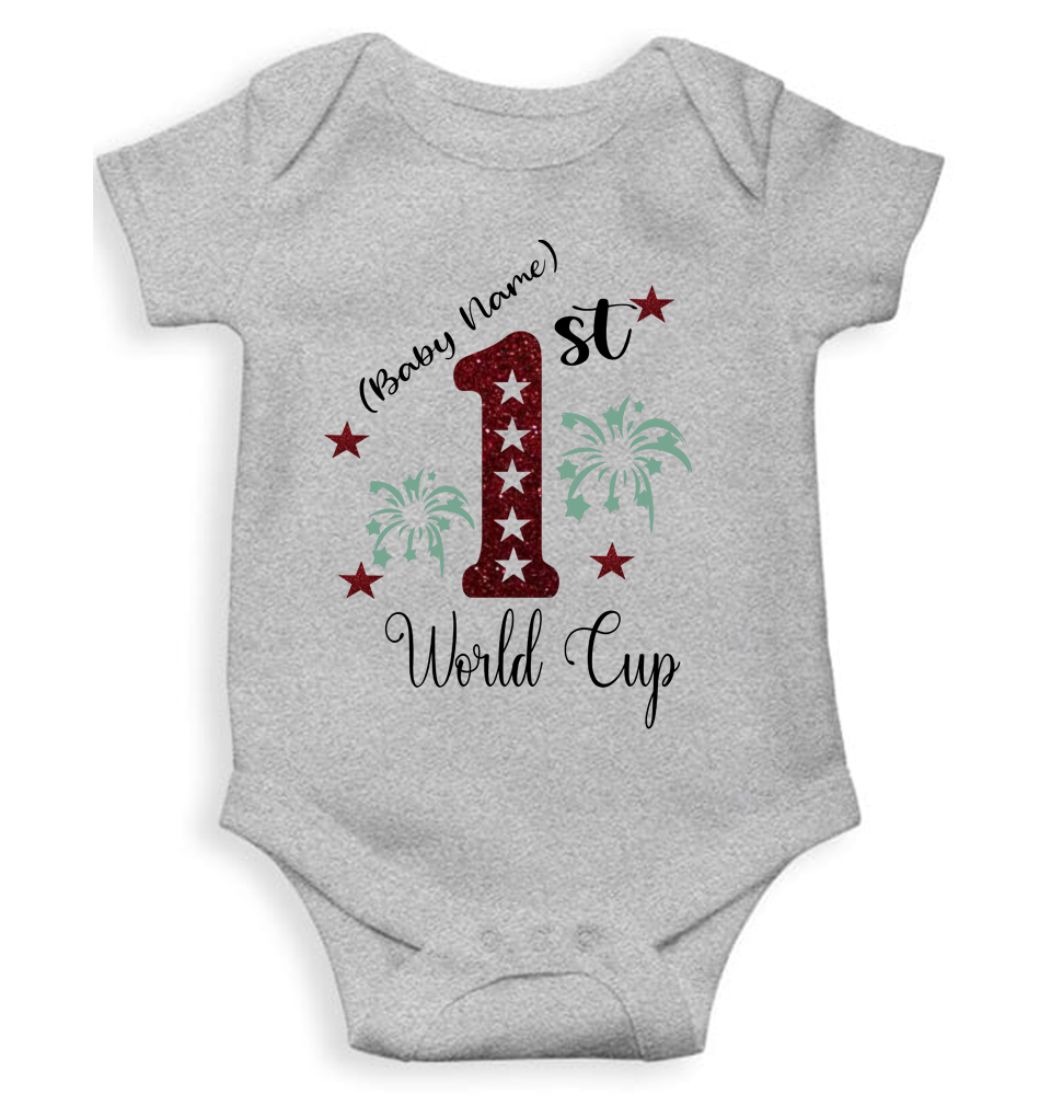 1st World Cup Custom Name Rompers for Baby Girl- FunkyTeesClub
