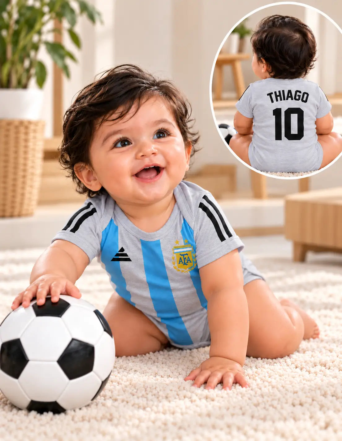 Argentina football grey romper
