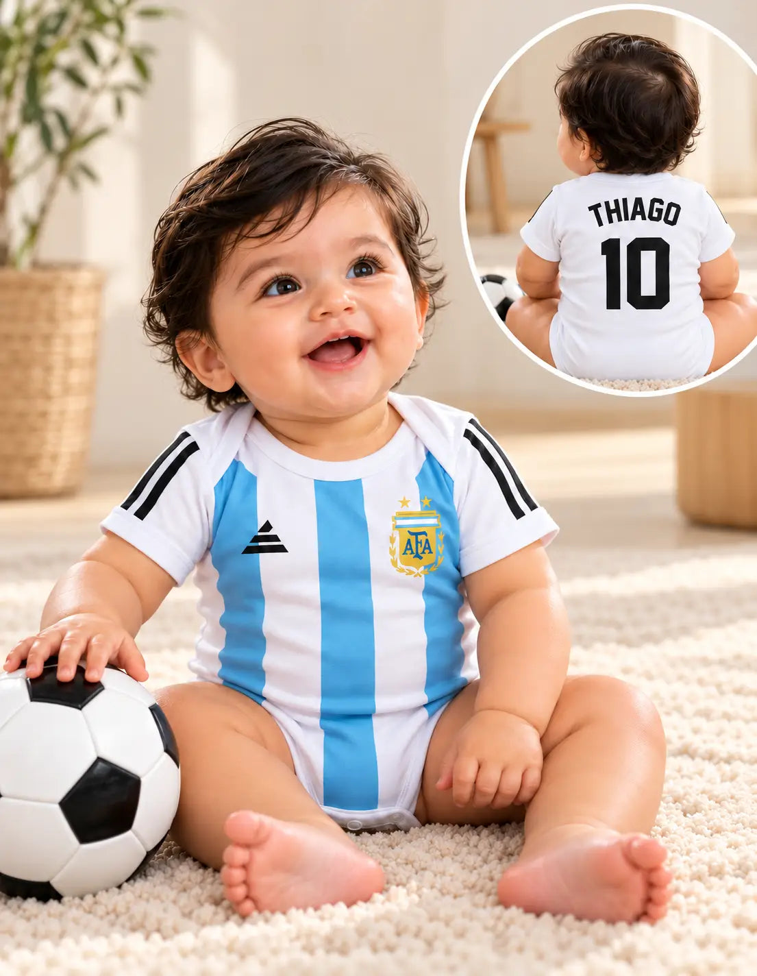 Argentina football white romper