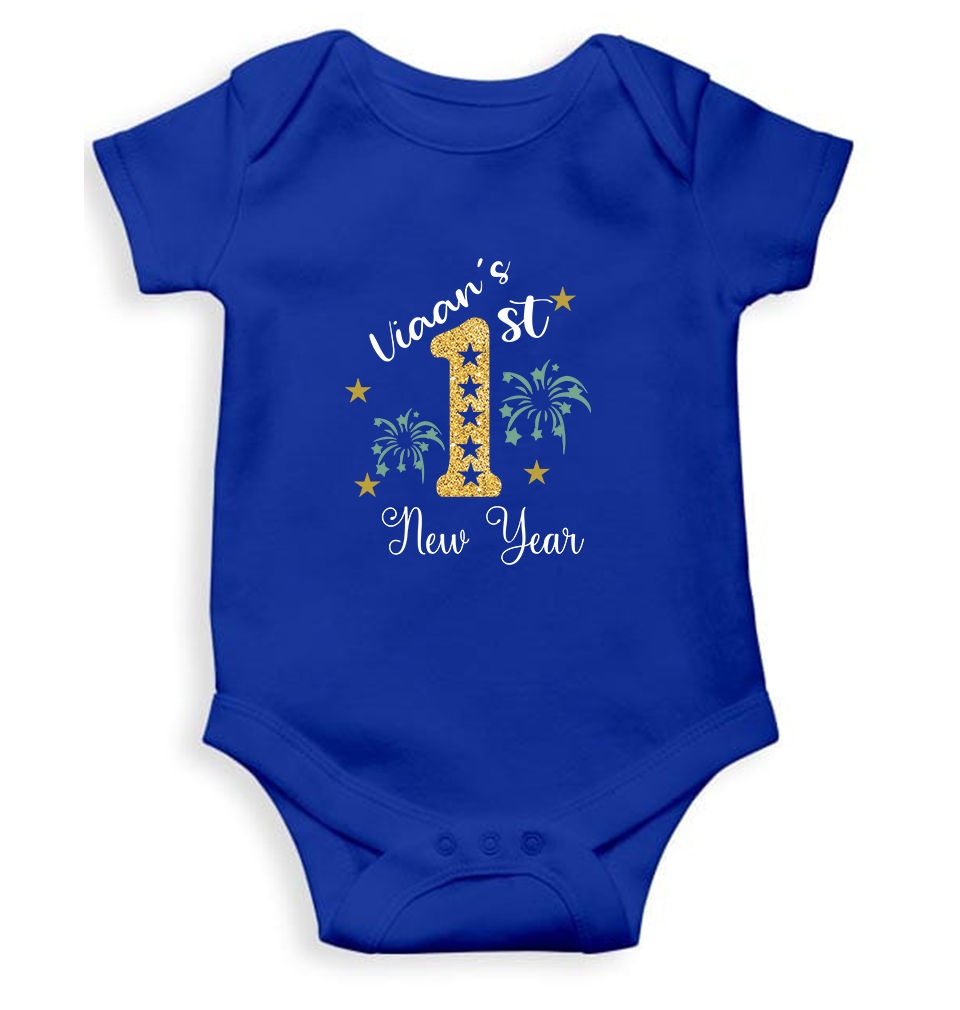 Custom Name First New Year Rompers for Baby Boy- FunkyTeesClub