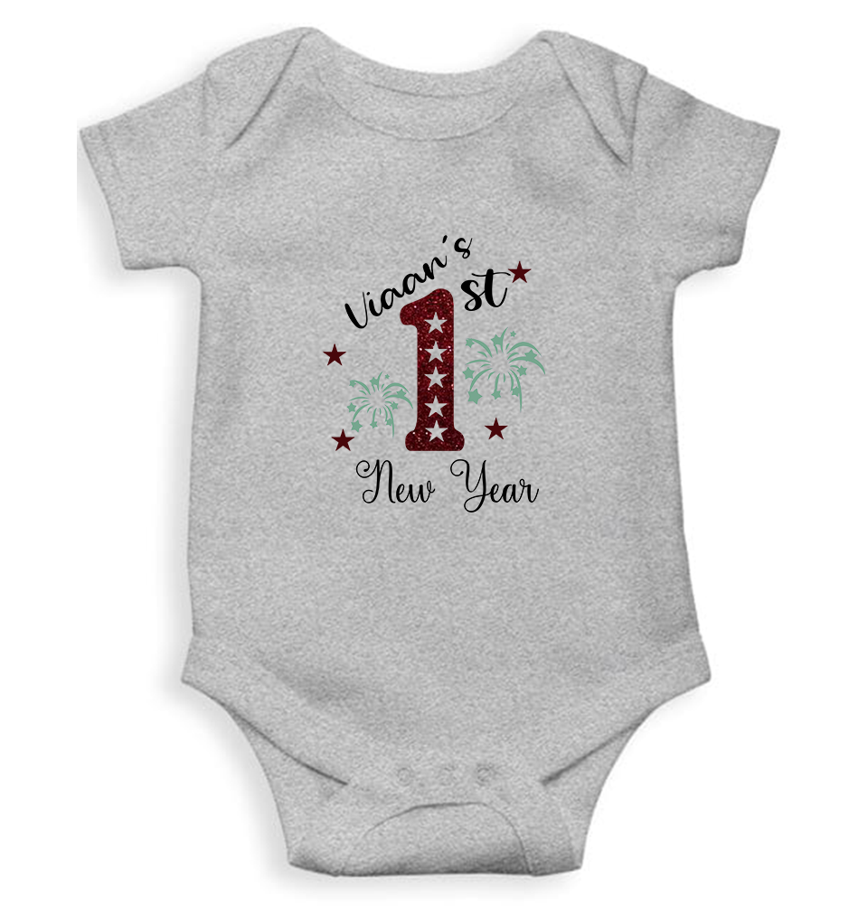Custom Name First New Year Rompers for Baby Boy- FunkyTeesClub