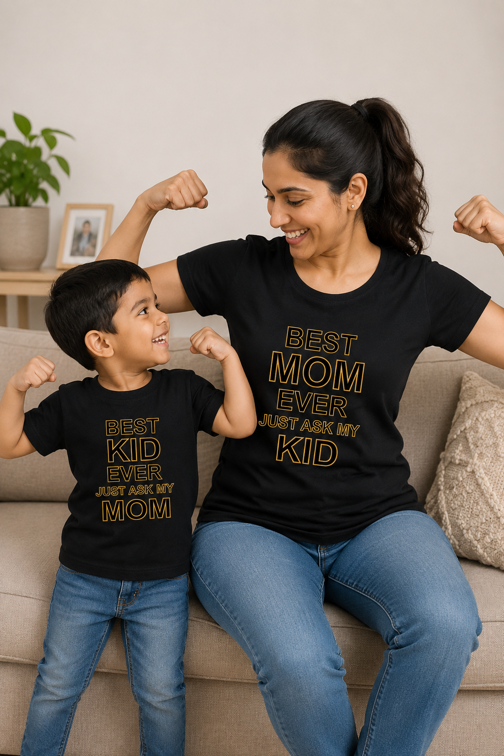 Best Mom Ever Best Kid Ever Mother and Son Matching T-Shirt- FunkyTeesClub