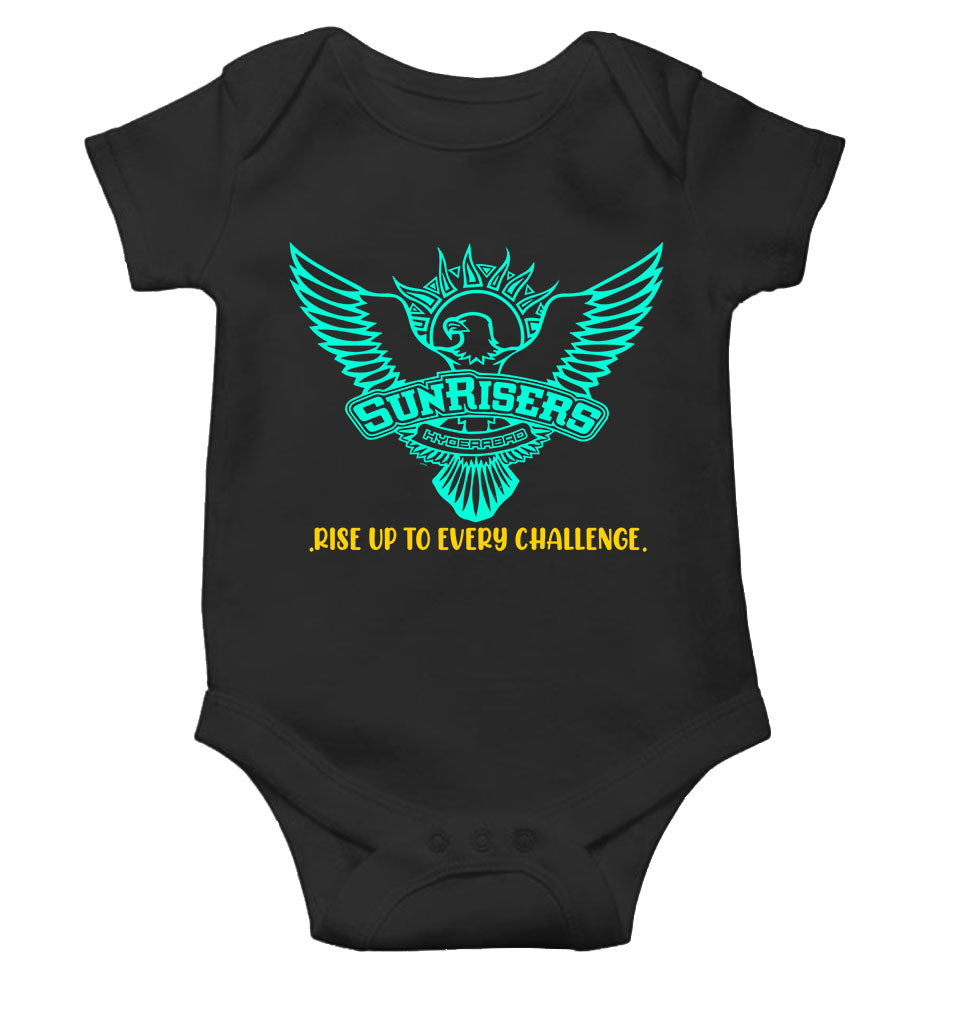 Custom Name IPL SRH Sunrisers Hyderabad Rompers for Baby Girl- FunkyTeesClub