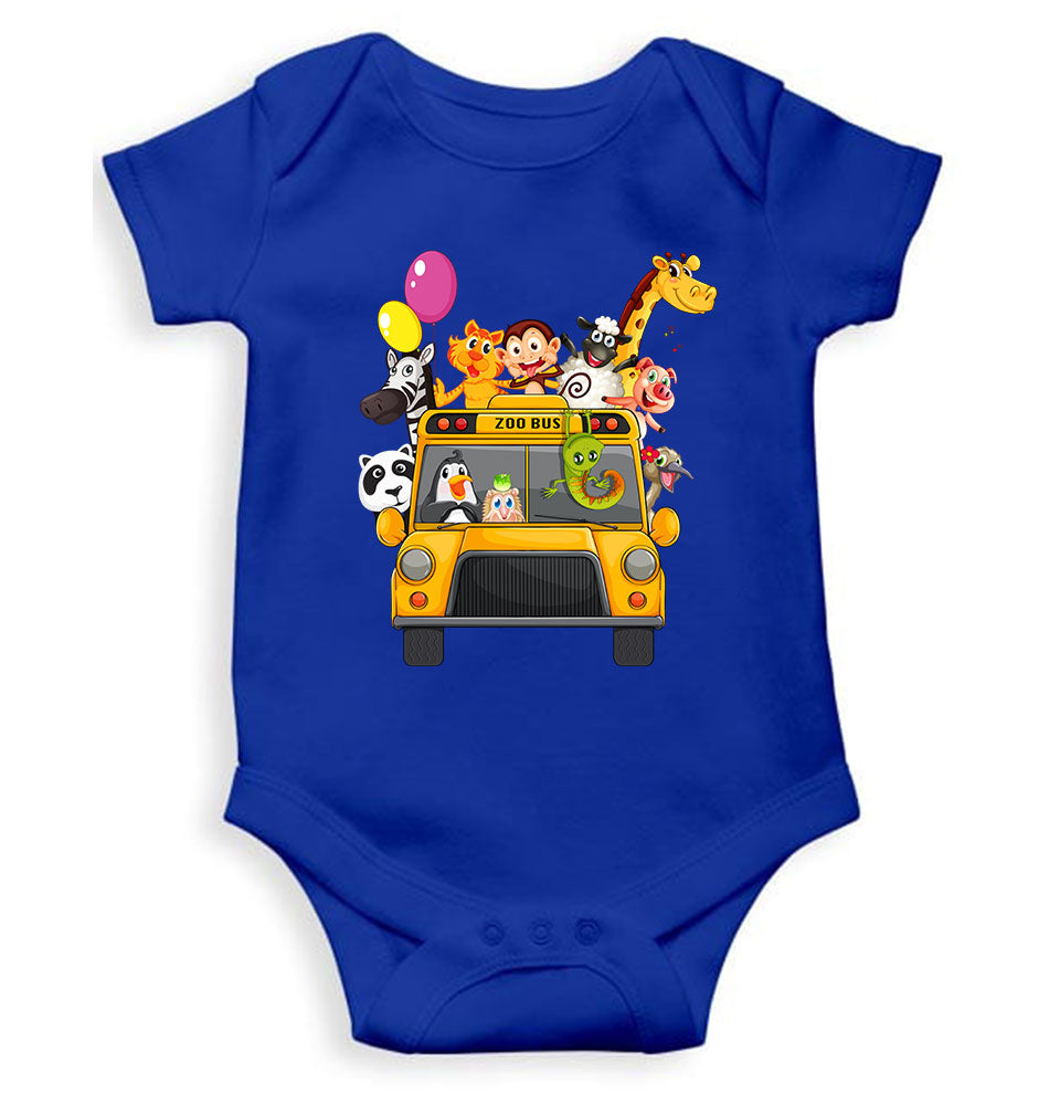 Zoo Bus Cartoon Rompers for Baby Boy- FunkyTeesClub