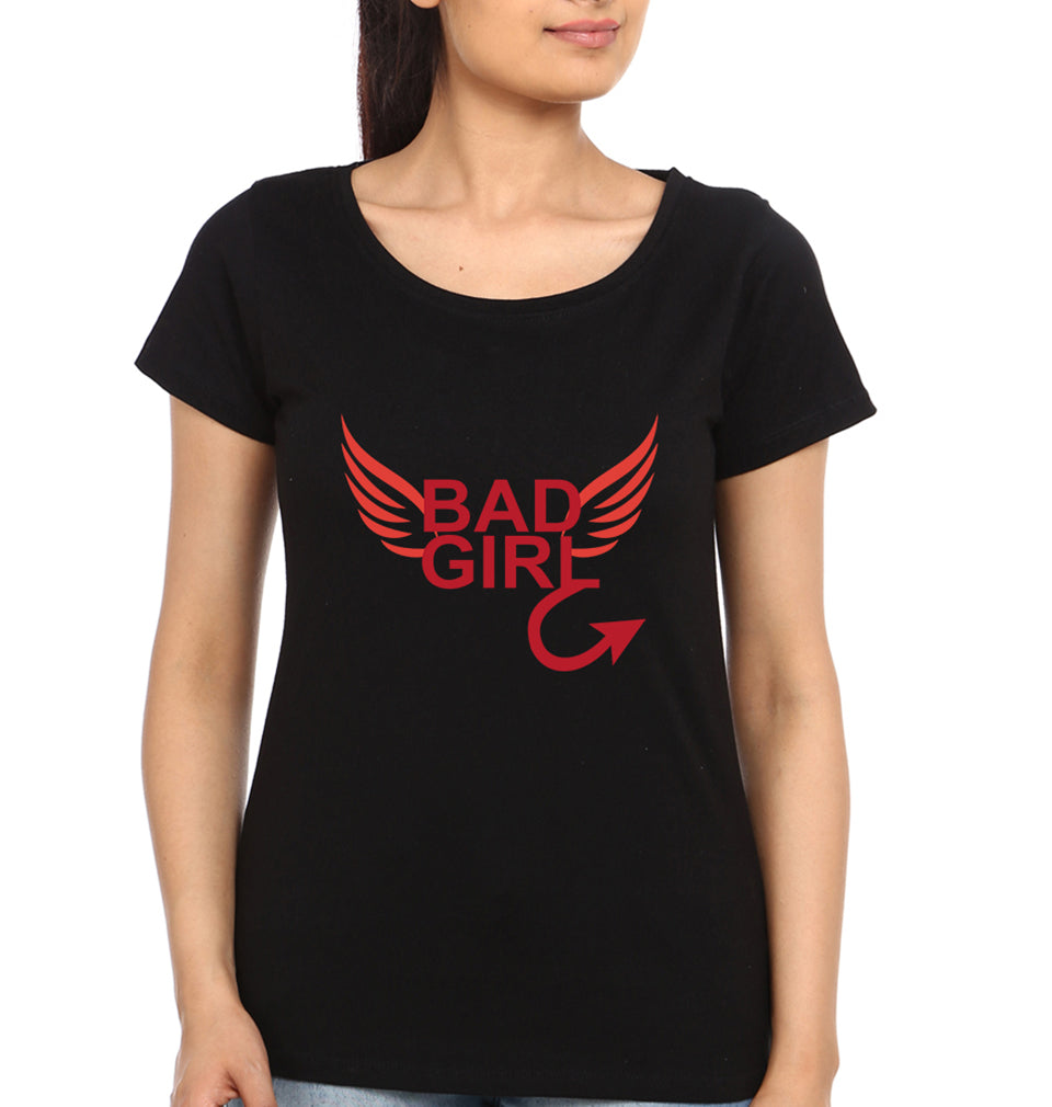 Good Girl Bad Girl BFF Half Sleeves T-Shirts-FunkyTeesClub