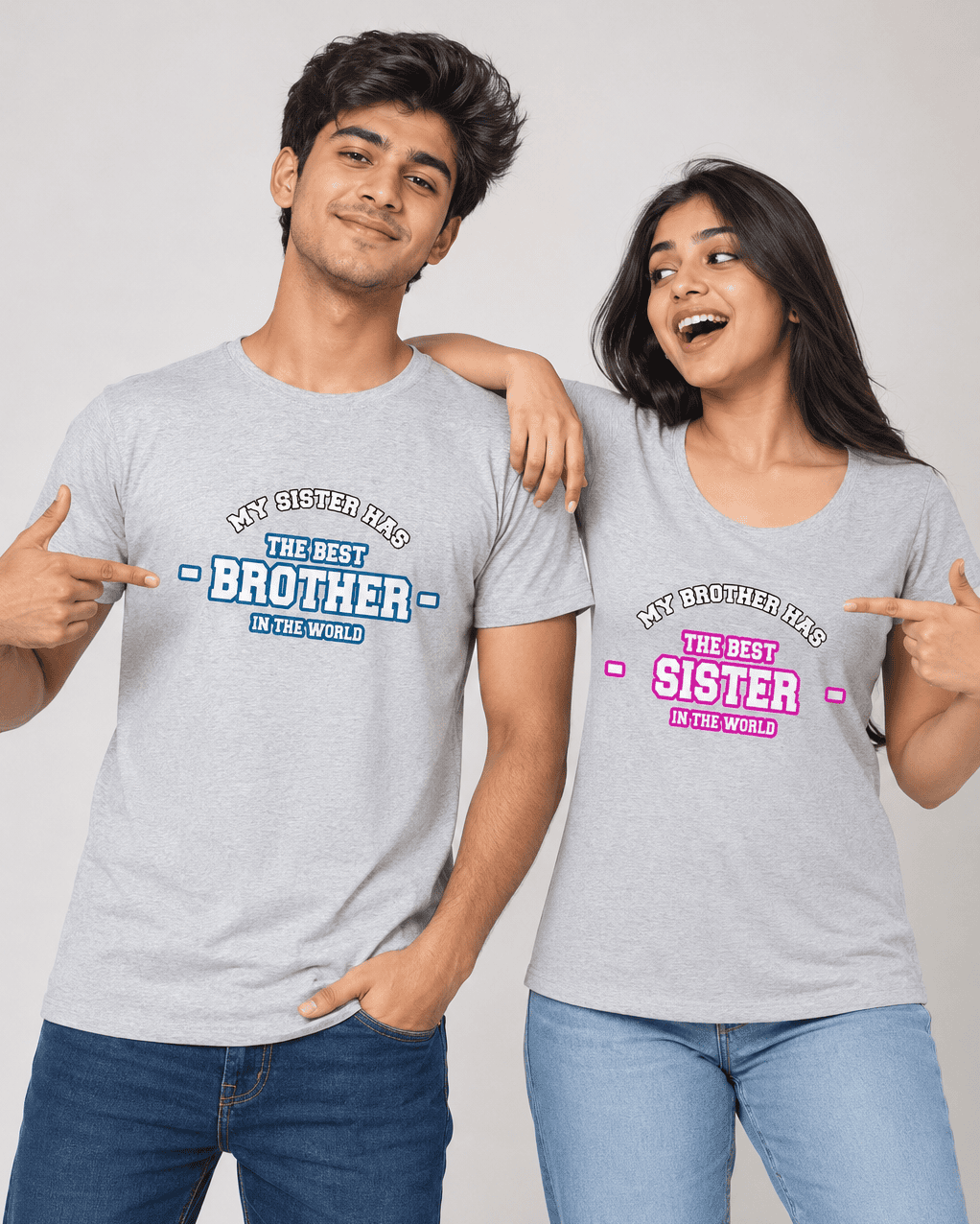Best Brother Sister In The World Brother-Sister Half Sleeves T-Shirts -FunkyTees