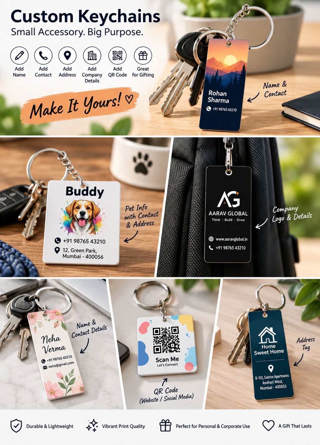 Custom Acrylic Keychain – Personalized Photo, Logo & Name | FunkyTeesClub
