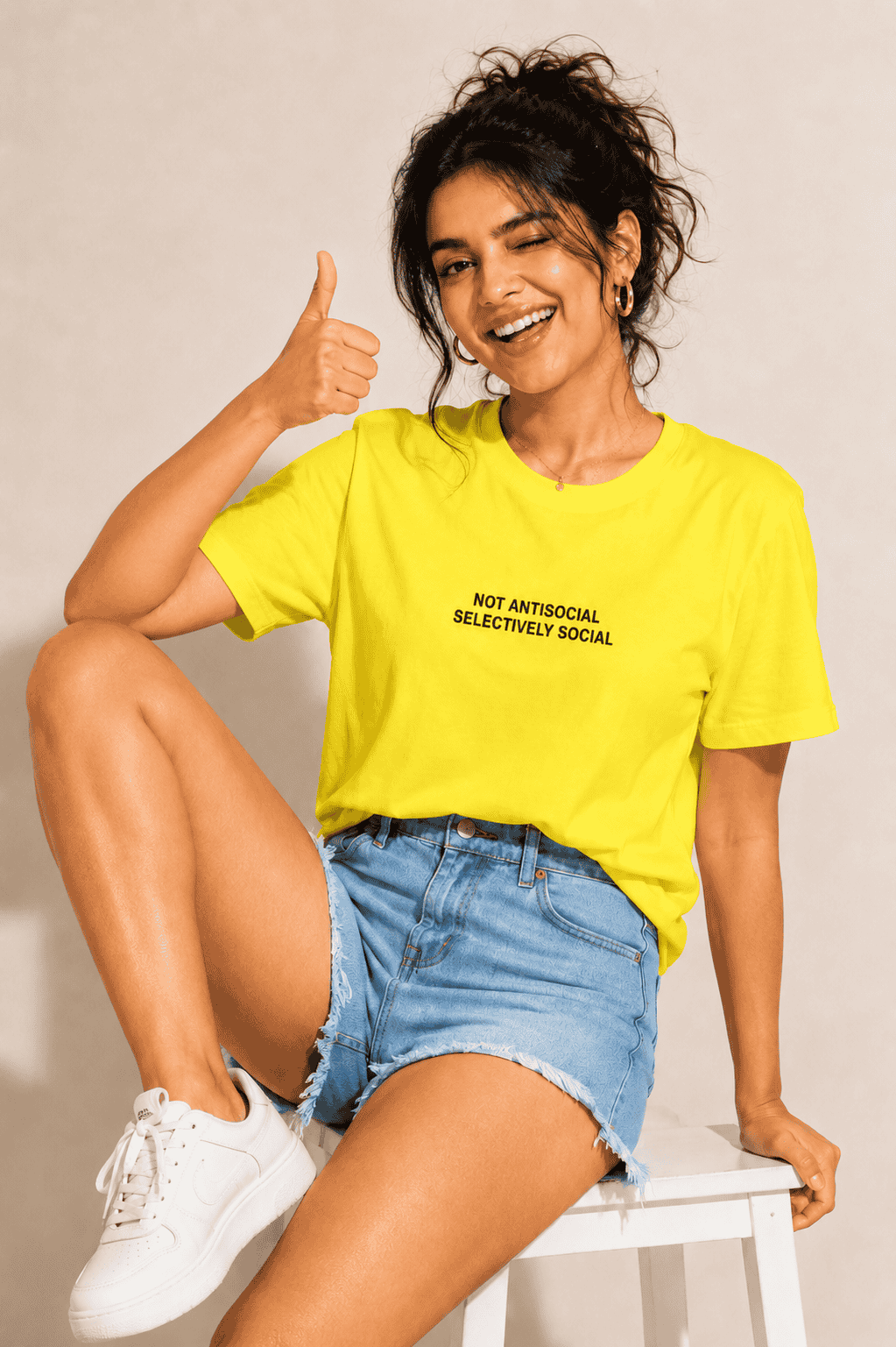 Not Anti Social Selectively Social Minimal Women Half Sleeves T-shirt- FunkyTeesClub