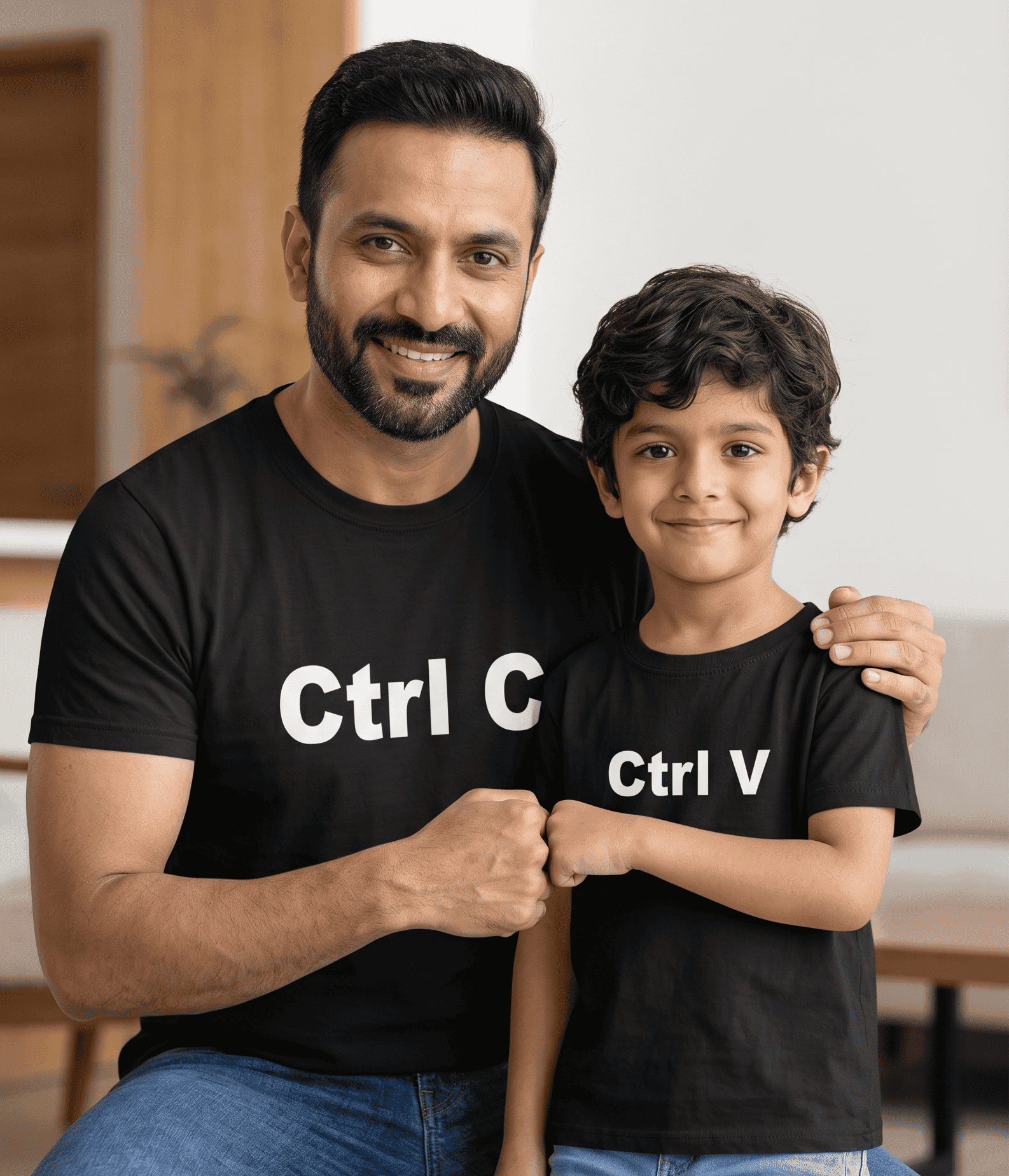 Ctrl C Ctrl V Father and Son Matching T-Shirt- FunkyTeesClub