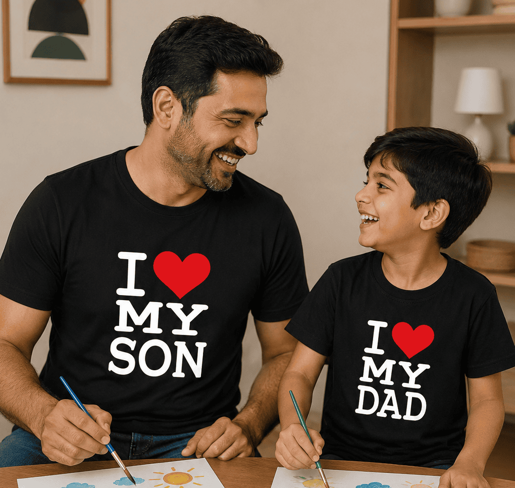 I Love My dad I Love My Son Father and Son Matching T-Shirt- FunkyTeesClub