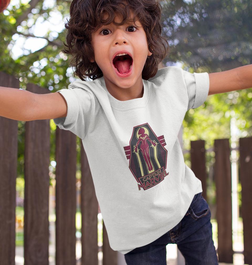 Captain Marvel Logo Half Sleeves T-Shirt for Boy-FunkyTeesClub
