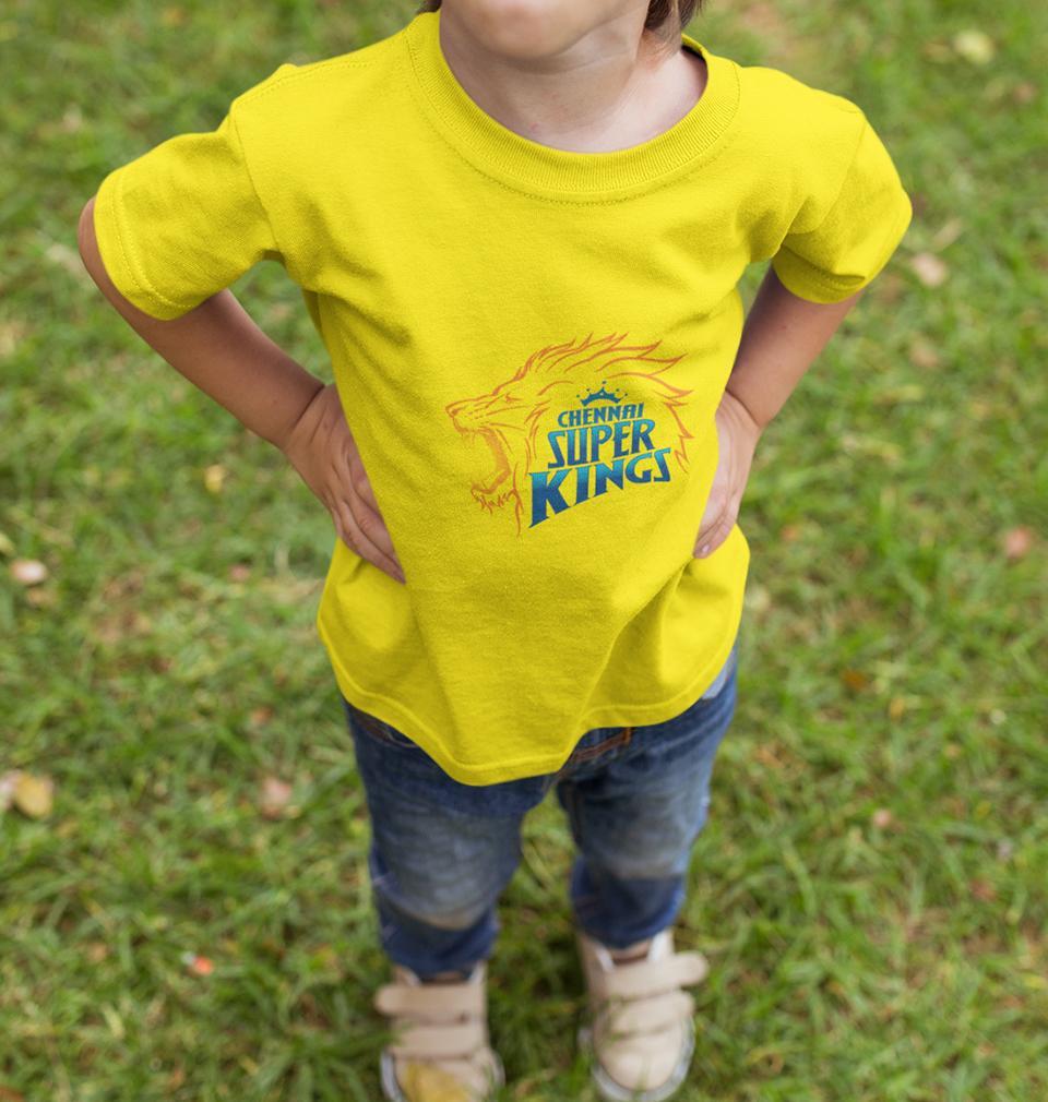 IPL CSK Chennai SuperKings Half Sleeves T-Shirt for Boys and Kids-FunkyTeesClub